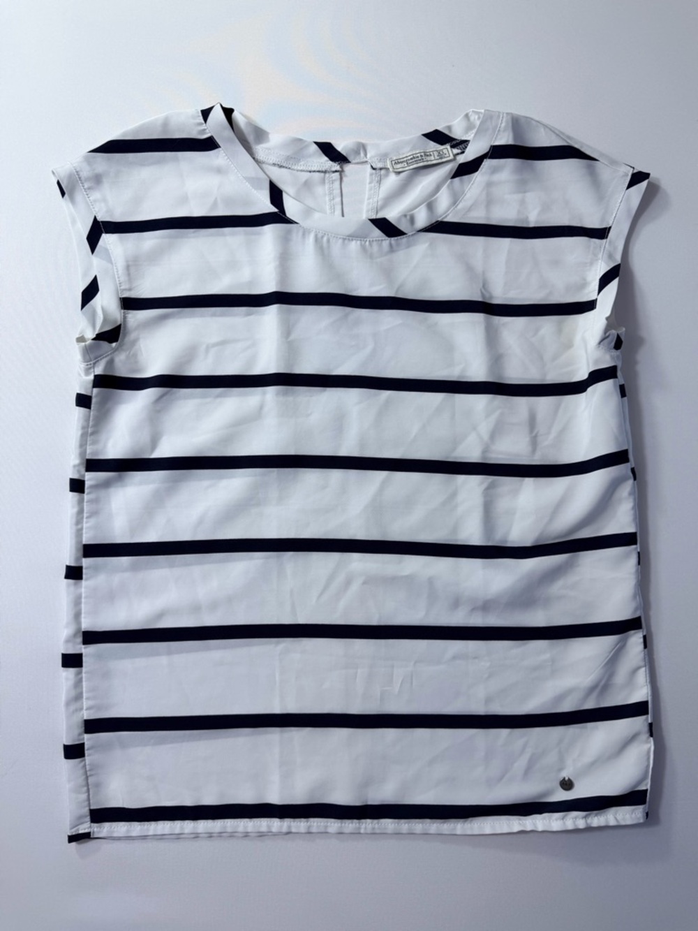 Abercrombie & Fitch White & Navy Striped Sleeveless Top Sz XS
